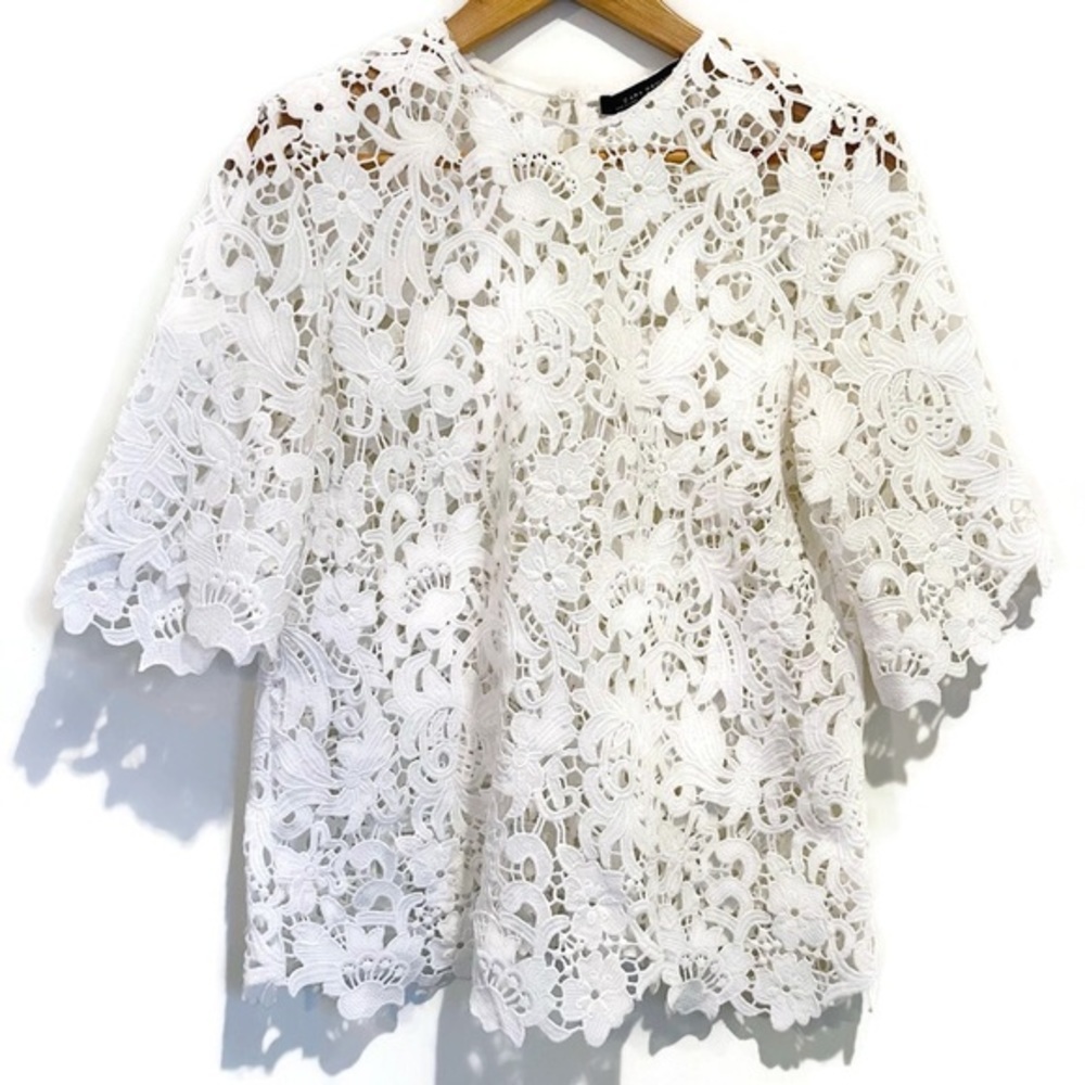 Zara White Lace Top